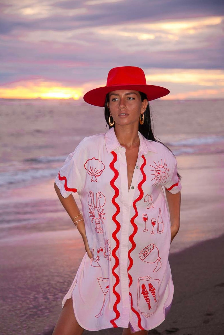 Wine Club Shirt Dress