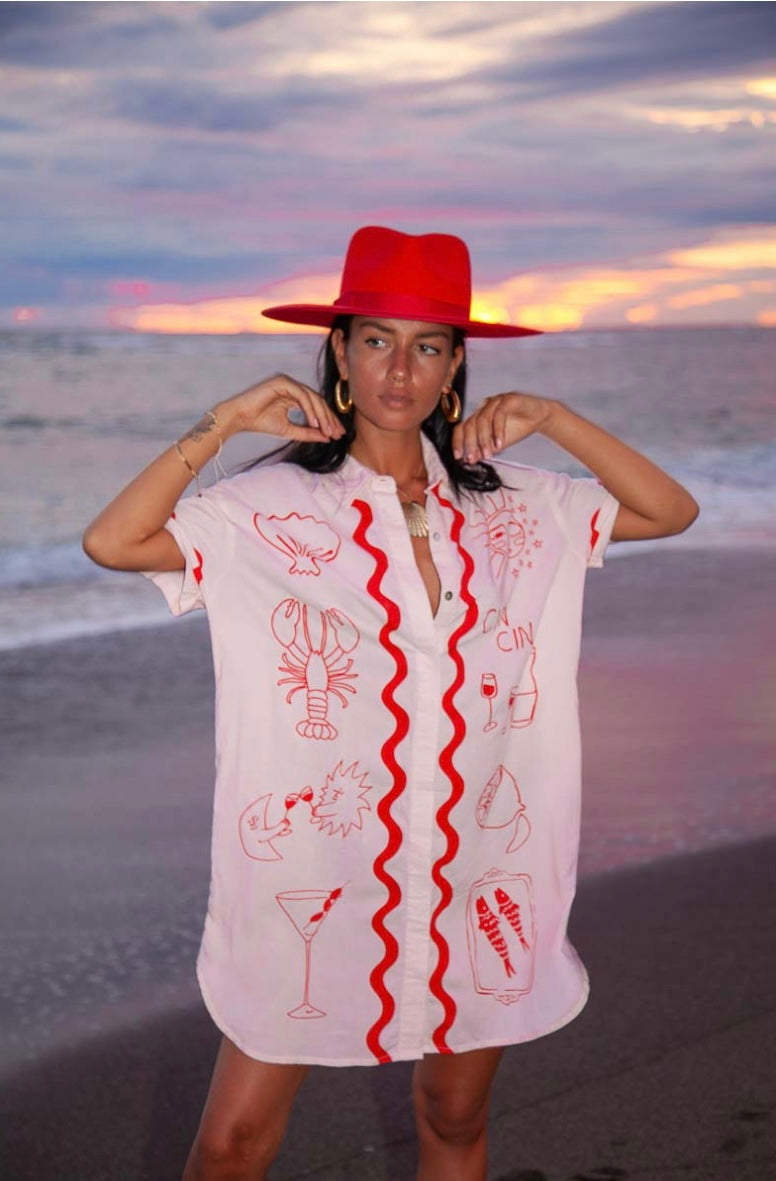 Wine Club Shirt Dress